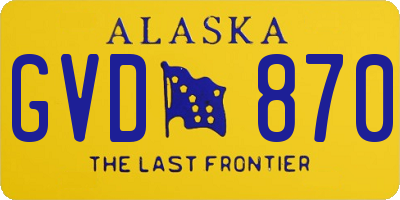 AK license plate GVD870