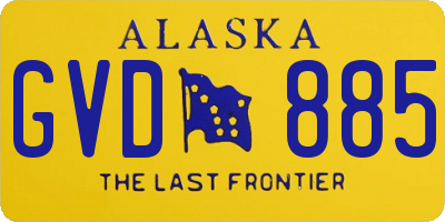 AK license plate GVD885