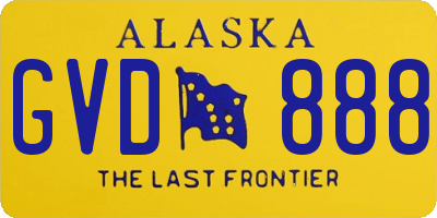 AK license plate GVD888