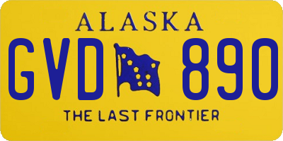 AK license plate GVD890