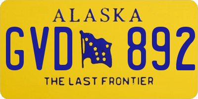 AK license plate GVD892