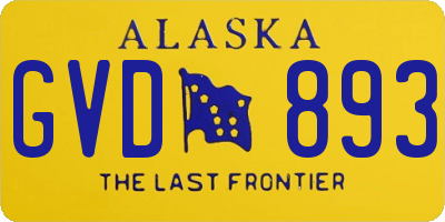 AK license plate GVD893