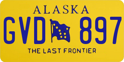 AK license plate GVD897