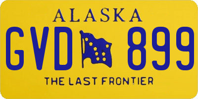 AK license plate GVD899