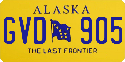 AK license plate GVD905