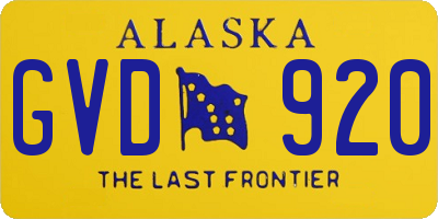 AK license plate GVD920