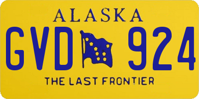 AK license plate GVD924