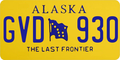 AK license plate GVD930