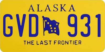 AK license plate GVD931