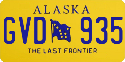 AK license plate GVD935