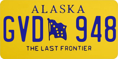 AK license plate GVD948