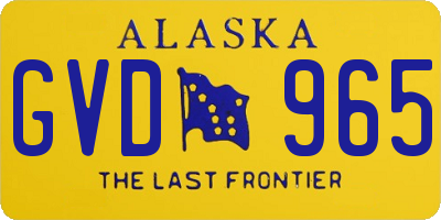 AK license plate GVD965