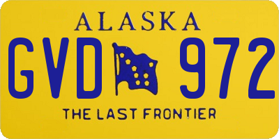 AK license plate GVD972