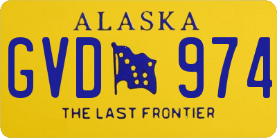 AK license plate GVD974