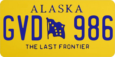 AK license plate GVD986