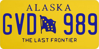 AK license plate GVD989