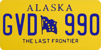 AK license plate GVD990