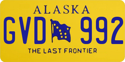 AK license plate GVD992