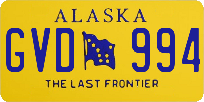 AK license plate GVD994