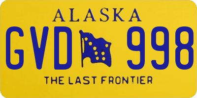 AK license plate GVD998