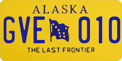 AK license plate GVE010