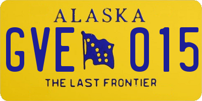 AK license plate GVE015