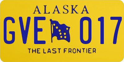 AK license plate GVE017