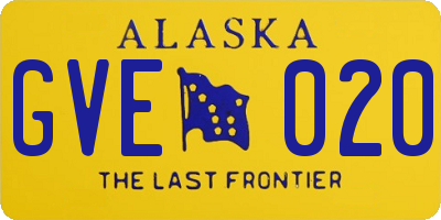 AK license plate GVE020