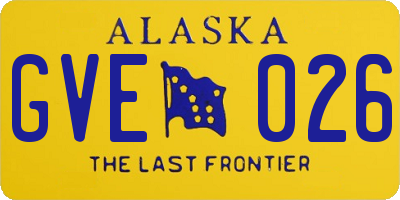 AK license plate GVE026