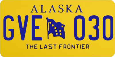 AK license plate GVE030