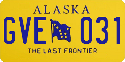 AK license plate GVE031