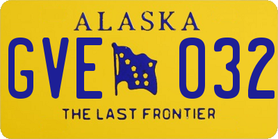 AK license plate GVE032