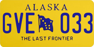 AK license plate GVE033