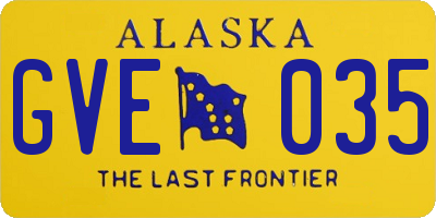 AK license plate GVE035