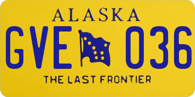 AK license plate GVE036