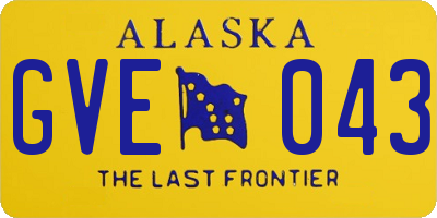 AK license plate GVE043