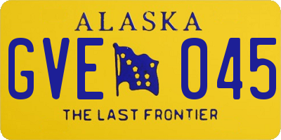 AK license plate GVE045