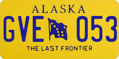 AK license plate GVE053