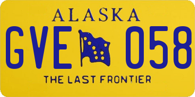 AK license plate GVE058