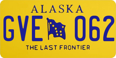 AK license plate GVE062