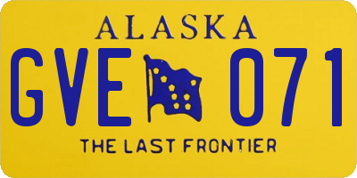 AK license plate GVE071