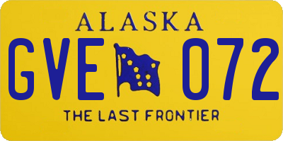 AK license plate GVE072