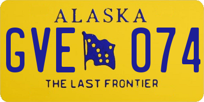 AK license plate GVE074