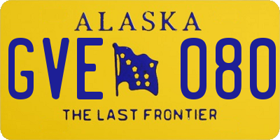 AK license plate GVE080