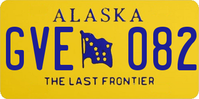 AK license plate GVE082