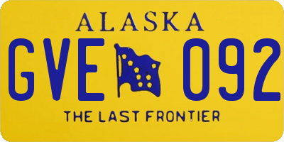 AK license plate GVE092