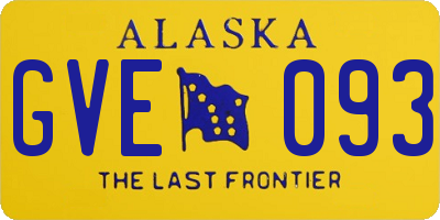 AK license plate GVE093