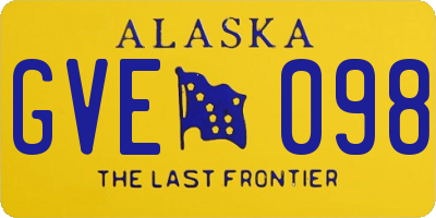 AK license plate GVE098