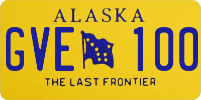 AK license plate GVE100