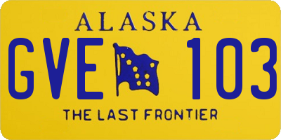 AK license plate GVE103